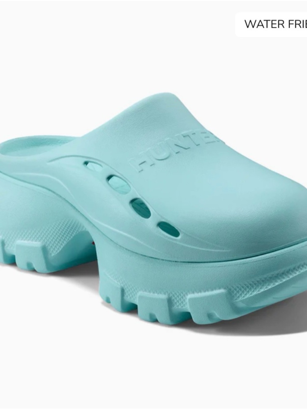 Hunter Aqua Blue Platform Clog Mules - Picture 2 of 14